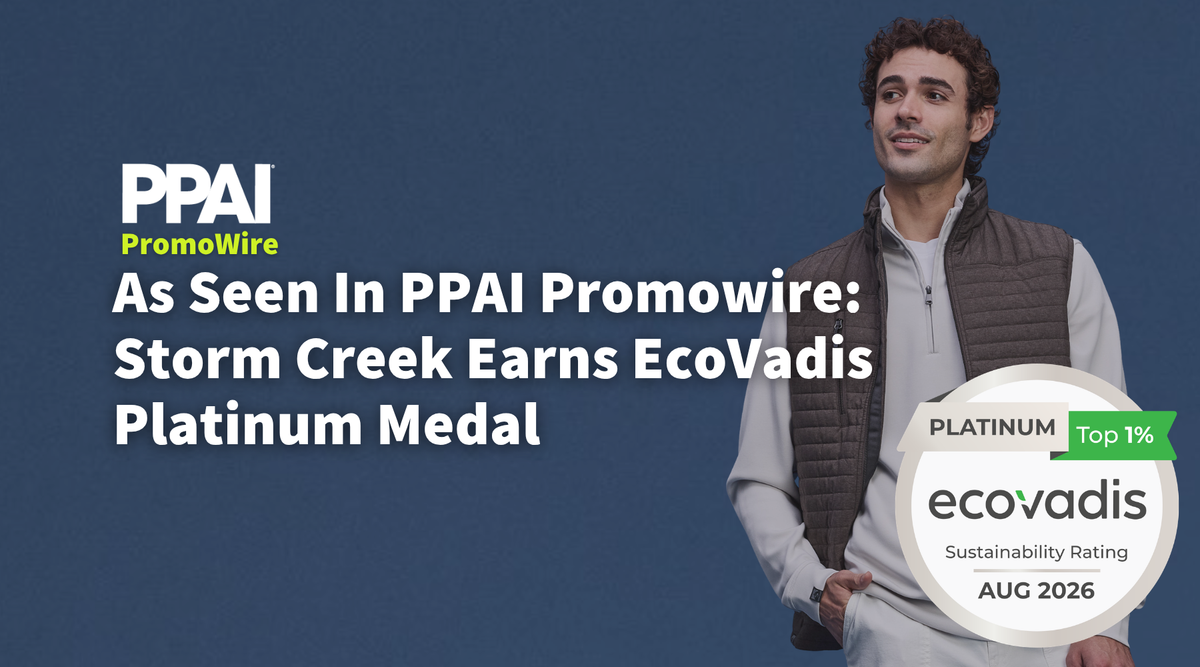 As Seen In PPAI Promowire: Storm Creek Earns EcoVadis Platinum Medal