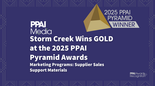 Storm Creek Wins GOLD at the 2025 PPAI Pyramid Awards