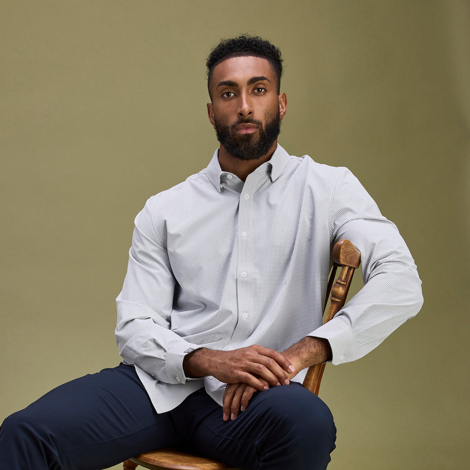 Men's Influencer 4-Way Stretch Windowpane Woven Shirt - SALE