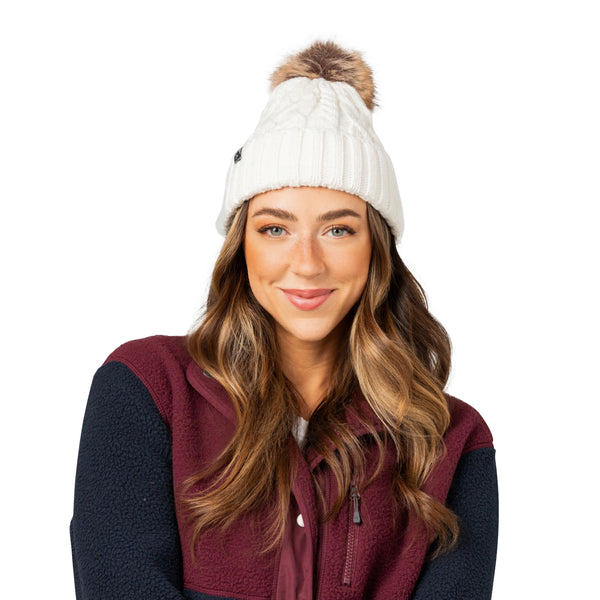 Women's Show Off Cable Knit Pom Hat