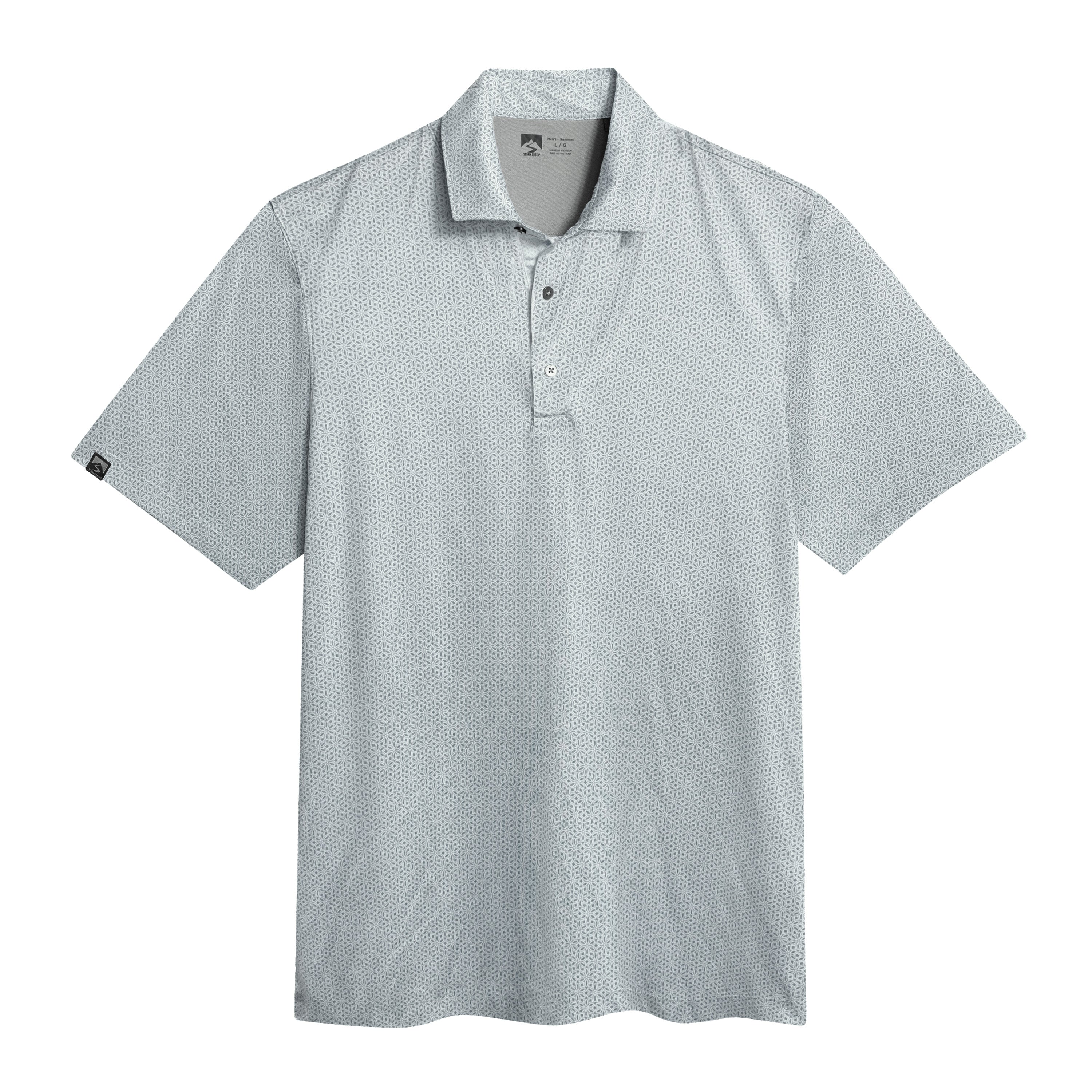 SUMMER POLO グレー Men's Vacationer Printed Short Sleeve Polo – Storm Creek