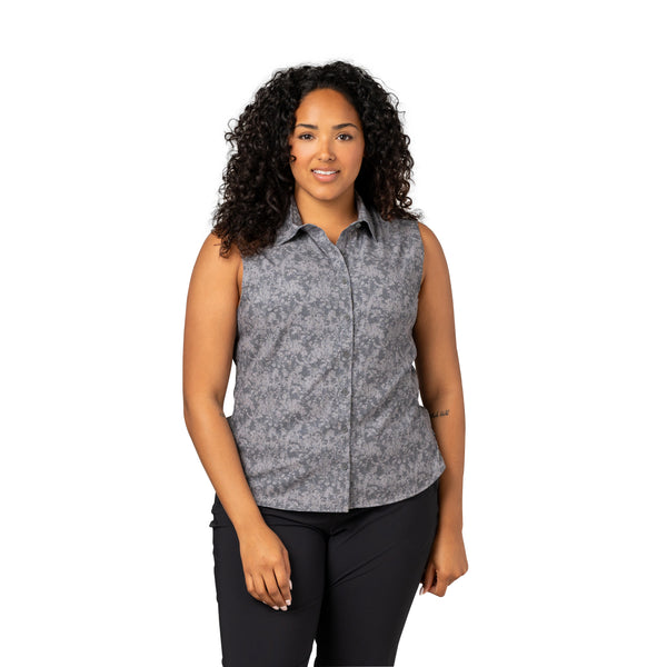 Women's Enthusiast 4-Way Stretch Printed Sleeveless Outdoor Shirt - SALE