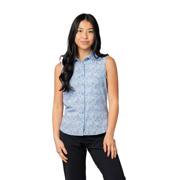 Women's Enthusiast 4-Way Stretch Printed Sleeveless Outdoor Shirt - SALE