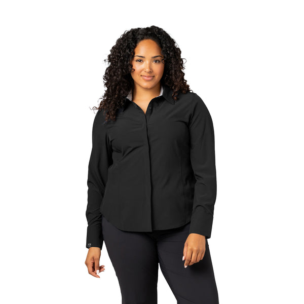 Women's Executive 4-Way Stretch Solid Button Up