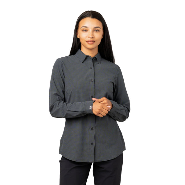 Women's Influencer 4-Way Stretch Windowpane Woven Shirt - SALE