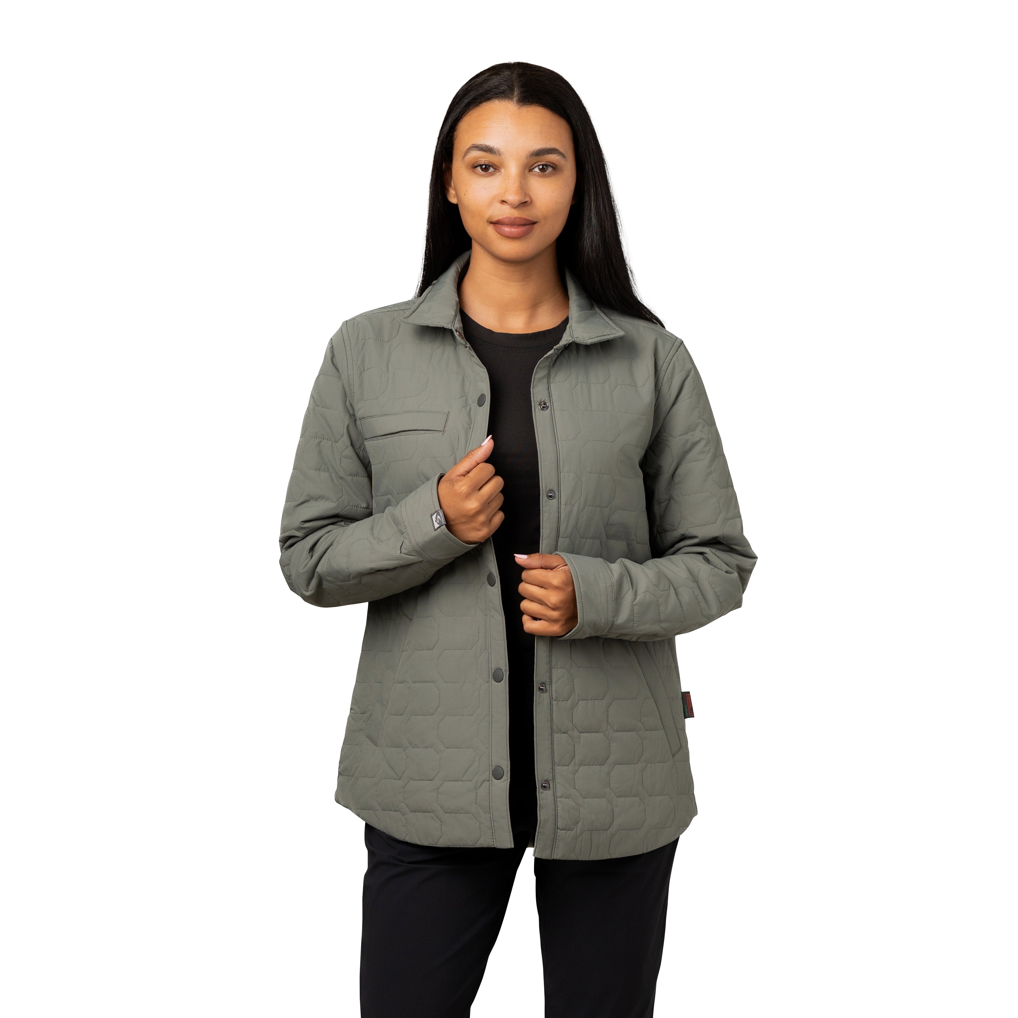 週末価格！テンダーロイン　FATIGUE 3BUTTON JKT M Women's Artisan 100 GSM Insulated Quilted Shirt Jacket – Storm