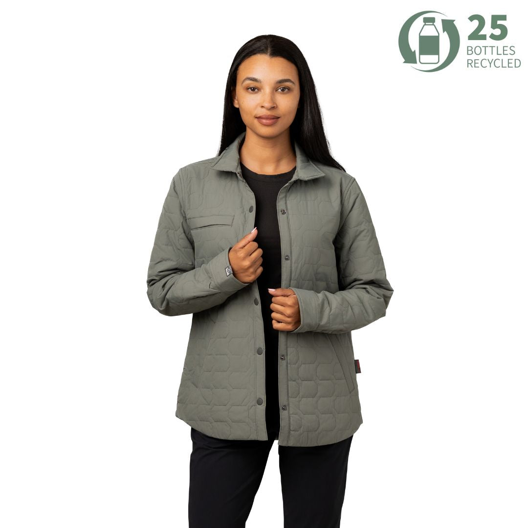 Women's Artisan 100 GSM Insulated Quilted Shirt Jacket – Storm