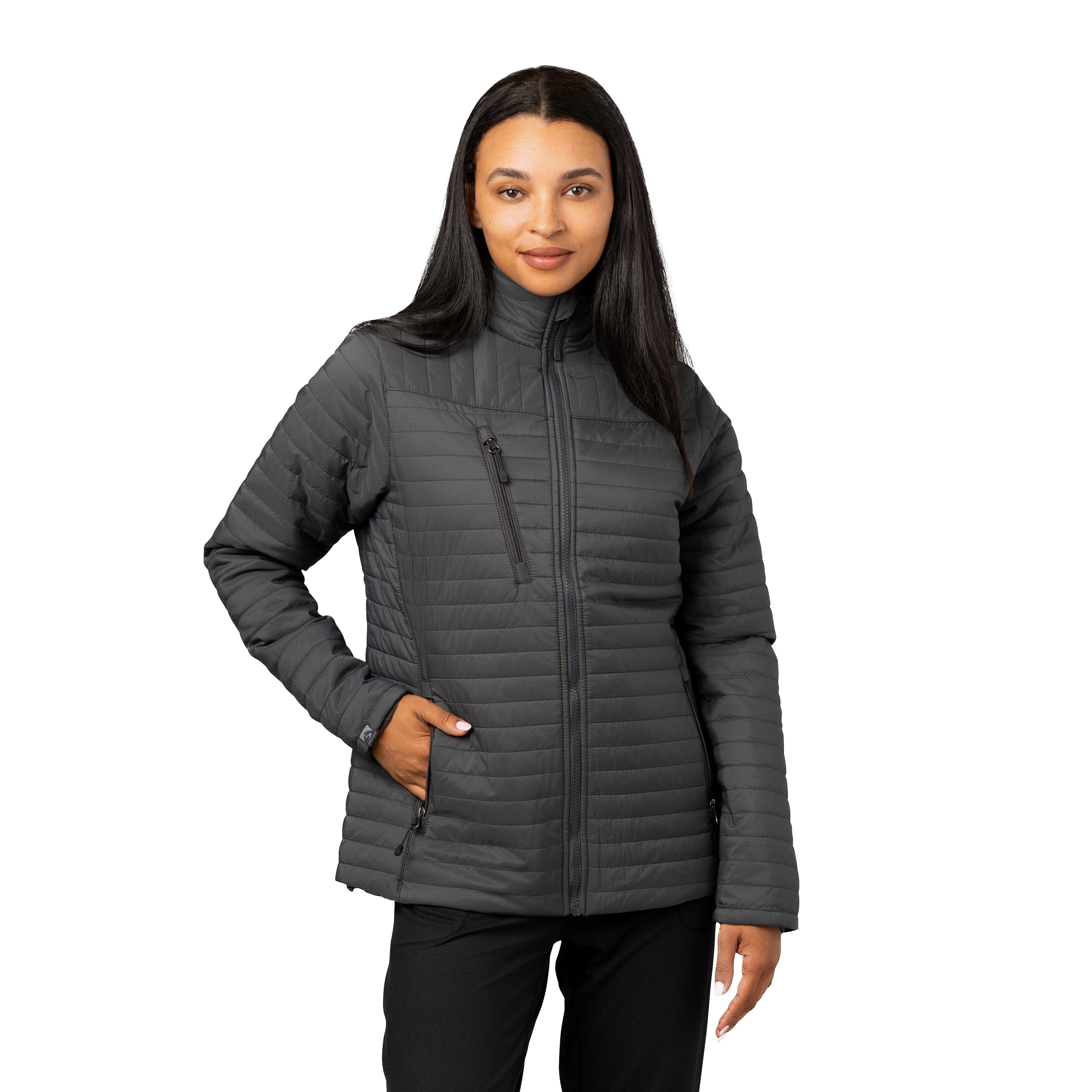 ウェア LTT GELANOTS THERMOLITE QUILT LINER JKT Women's Front Runner 120 GSM Insulated Quilted Jacket – Storm