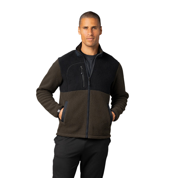 Men's Warm Up Colorblock Sherpa Fleece Jacket