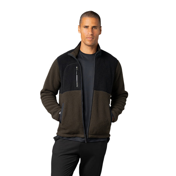 Men's Warm Up Colorblock Sherpa Fleece Jacket