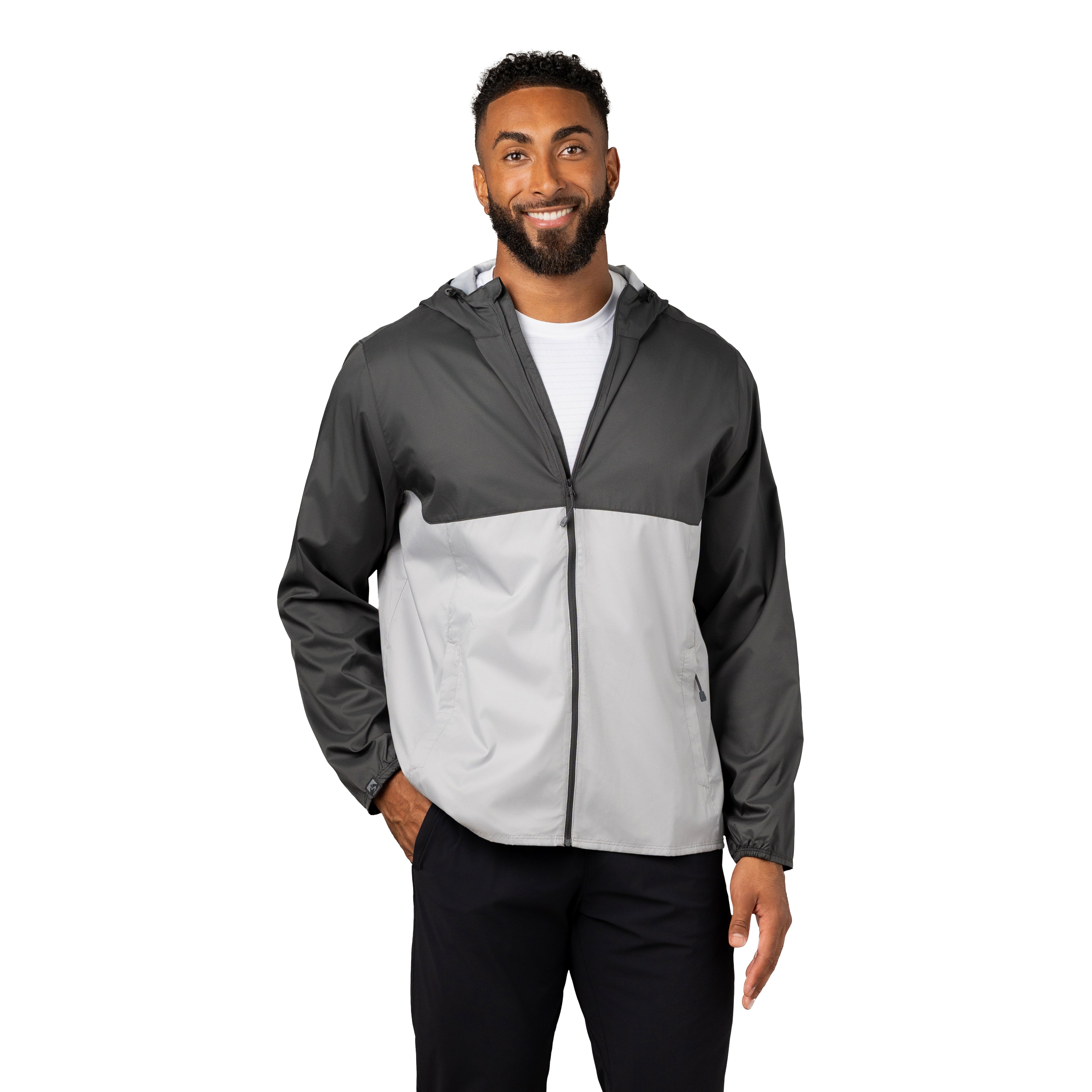 Men's Idealist Water-Resistant Full Zip Hooded Windbreaker – Storm