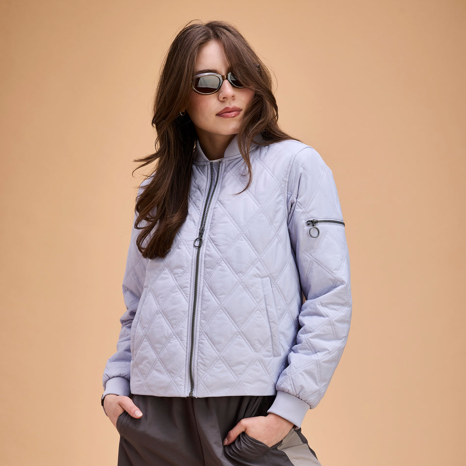 Women's Altitude 120 GSM Insulated Faux Down Quilted Bomber Jacket