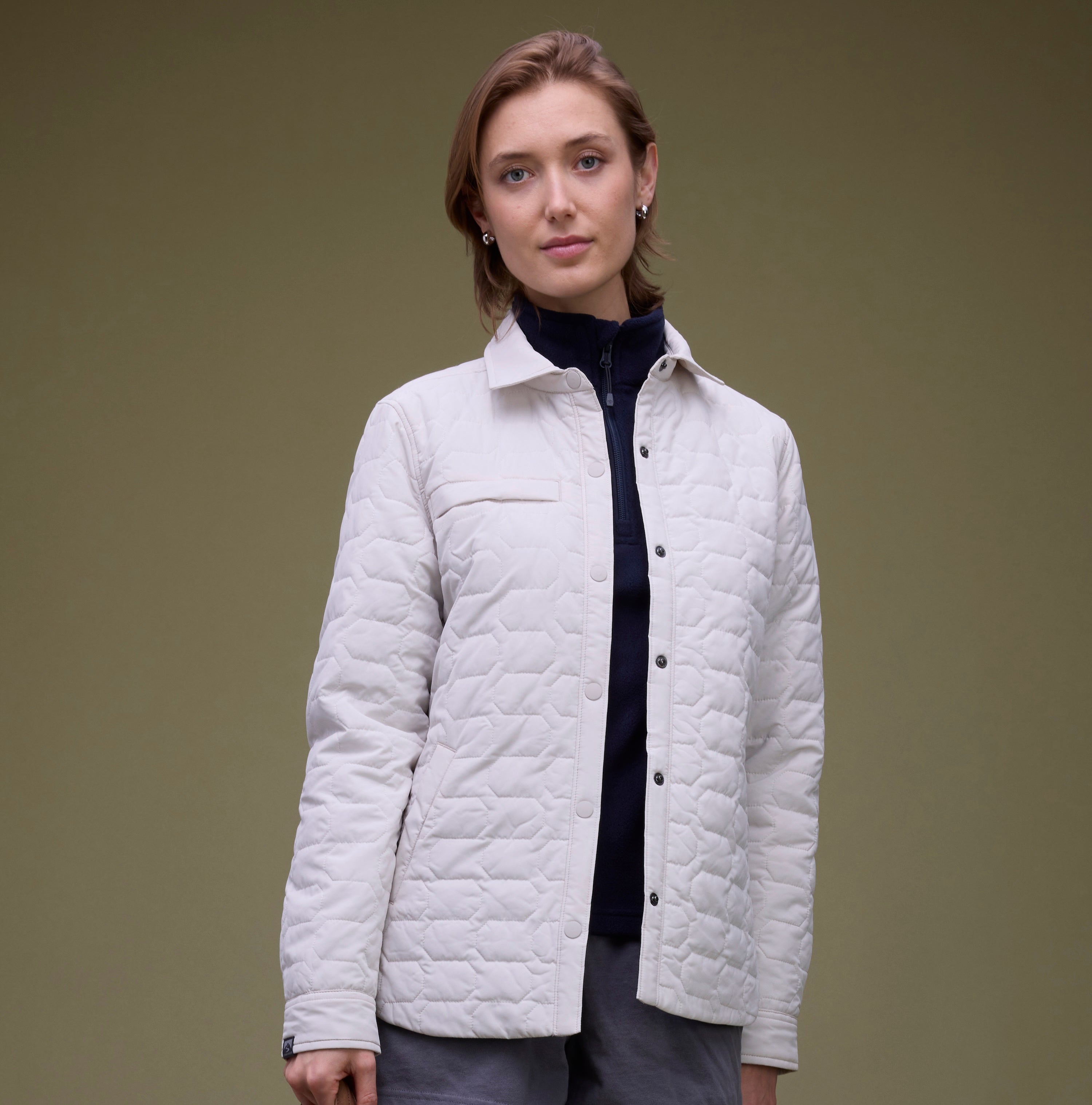 トップス Sullen archive classic shirt jacket Women's Artisan 100 GSM Insulated Quilted Shirt Jacket – Storm