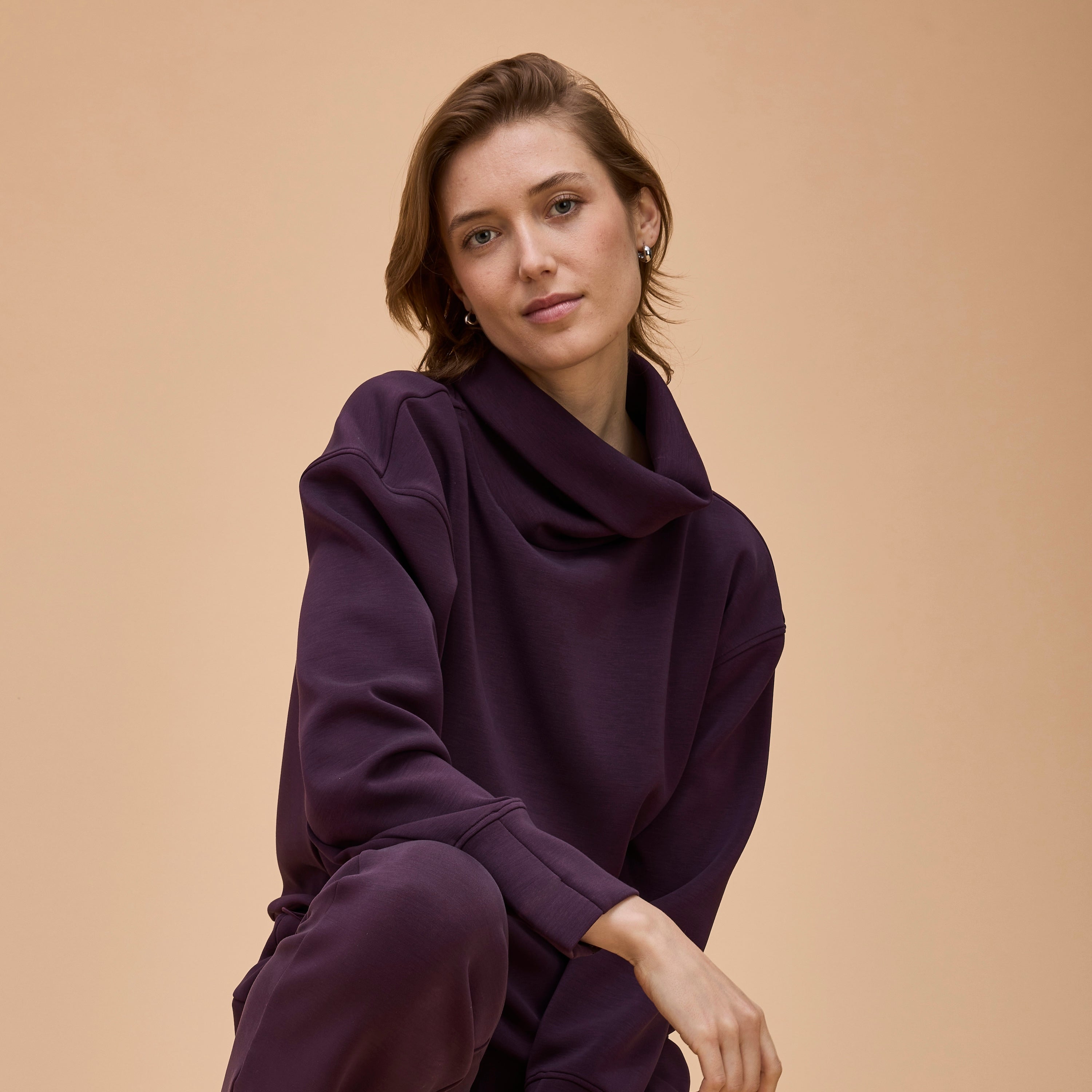 バイオトレーナー Women's Comfort Zone Super Soft Modal Blend Funnel Neck – Storm