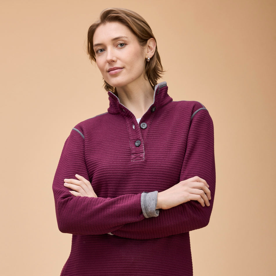 Women's Maverick Waffle Knit Button Up