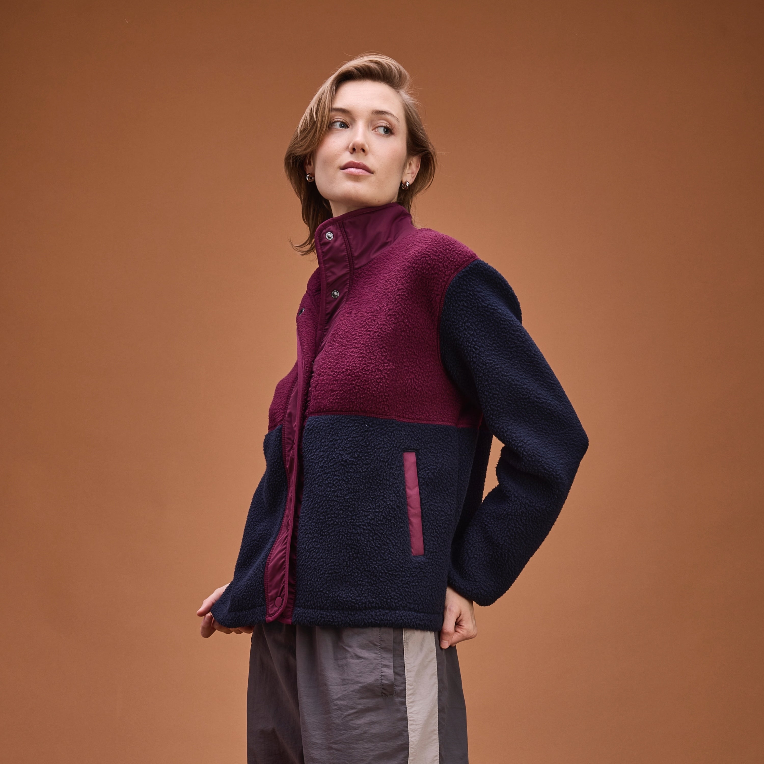 Women's Warm Up Colorblock Sherpa Fleece Jacket – Storm Creek