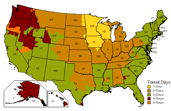 UPS Ground Transit Times